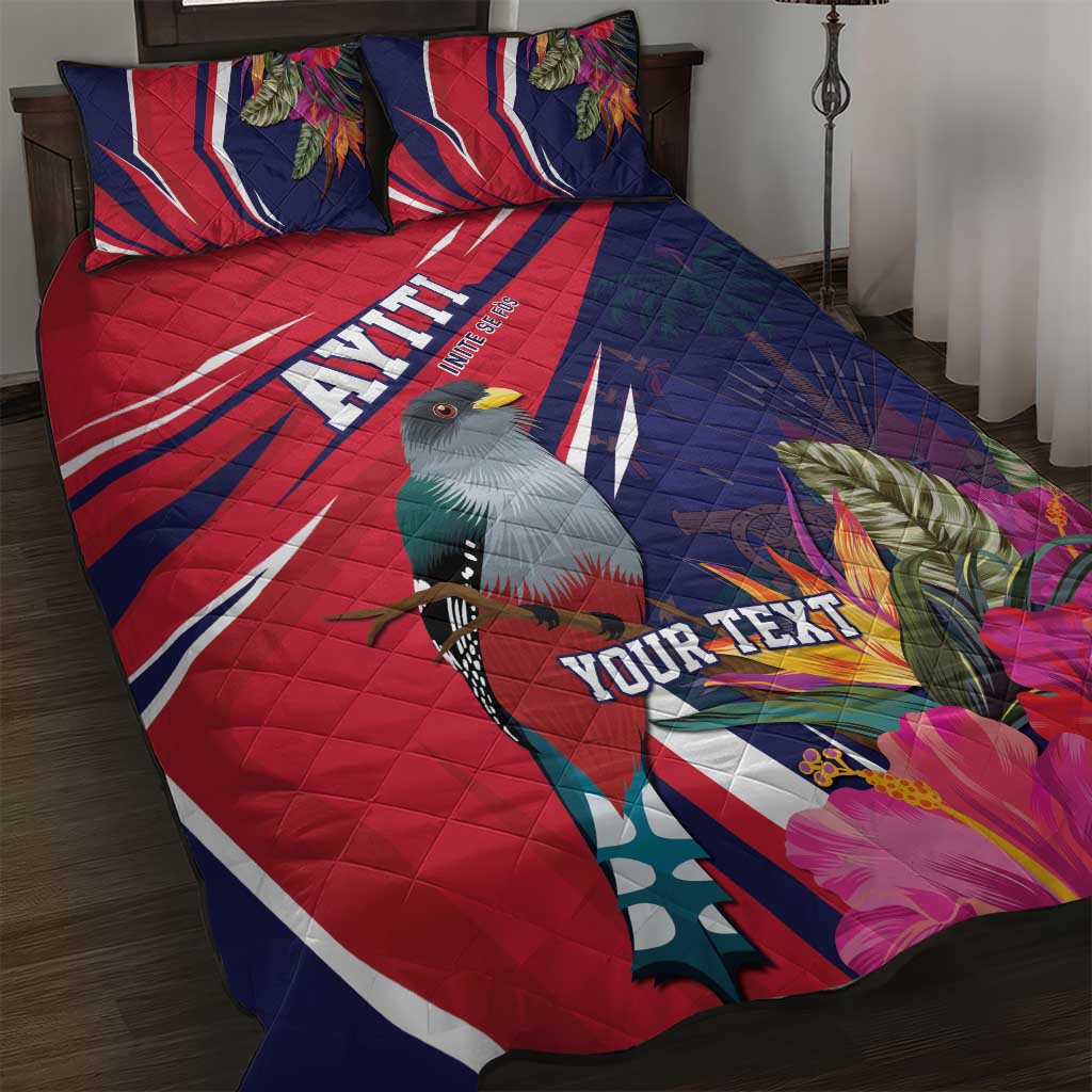 Haiti Personalized Quilt Bed Set Hispaniolan Trogon Tropical Vibes LT7