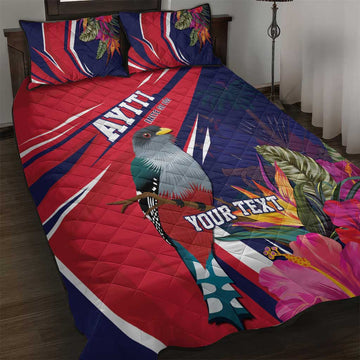 Haiti Personalized Quilt Bed Set Hispaniolan Trogon Tropical Vibes LT7