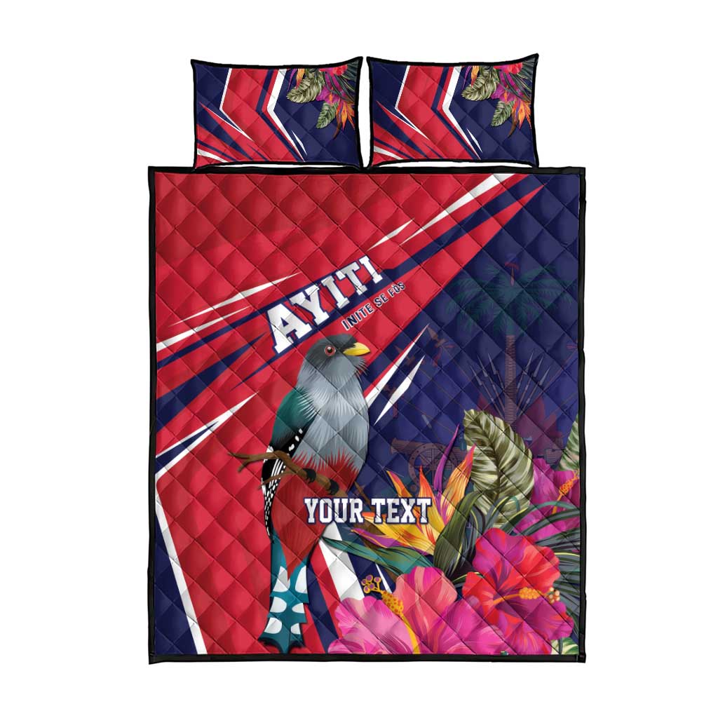 Haiti Personalized Quilt Bed Set Hispaniolan Trogon Tropical Vibes LT7