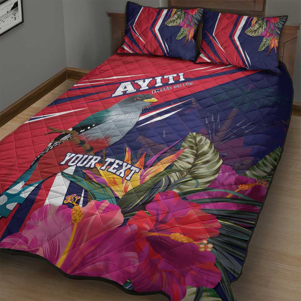 Haiti Personalized Quilt Bed Set Hispaniolan Trogon Tropical Vibes LT7