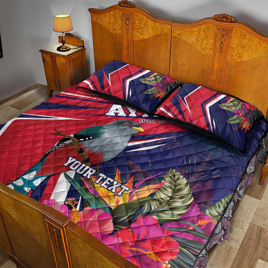 Haiti Personalized Quilt Bed Set Hispaniolan Trogon Tropical Vibes LT7