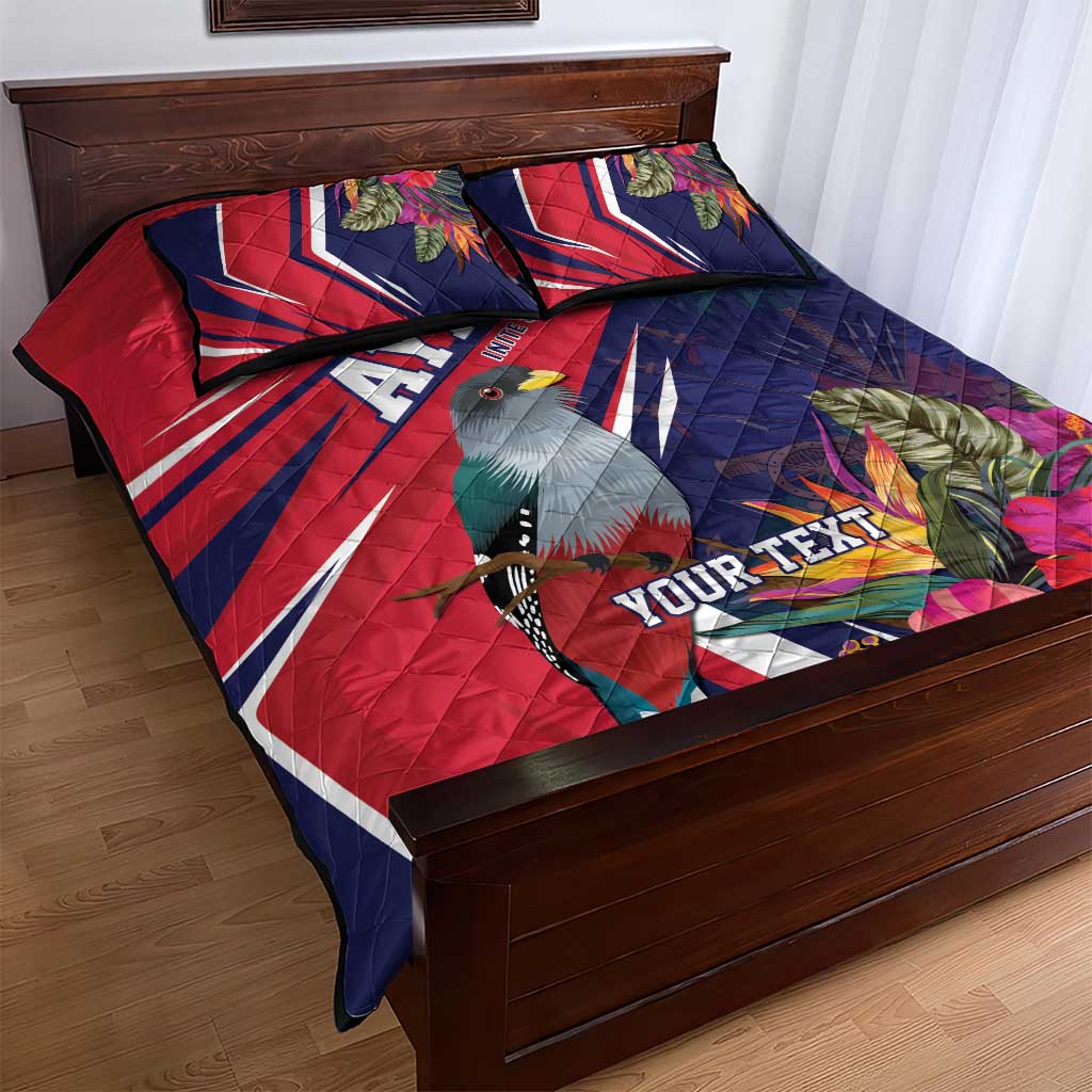 Haiti Personalized Quilt Bed Set Hispaniolan Trogon Tropical Vibes LT7