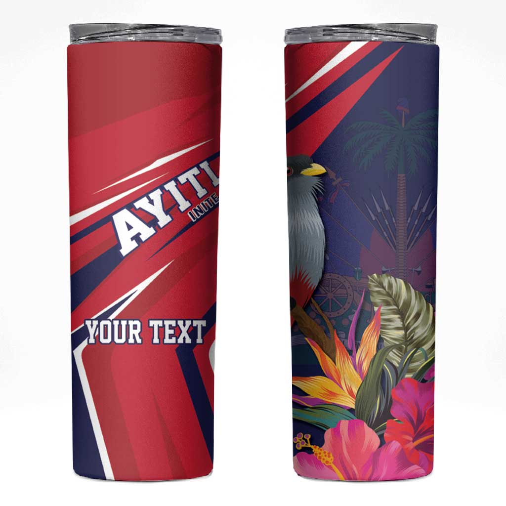 Haiti Personalized Skinny Tumbler Hispaniolan Trogon Tropical Vibes LT7