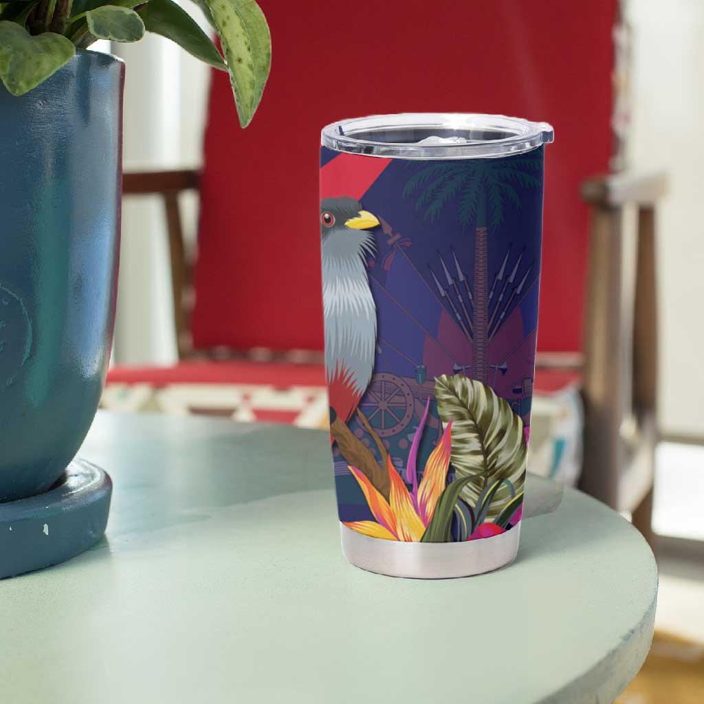 Haiti Personalized Tumbler Cup Hispaniolan Trogon Tropical Vibes LT7