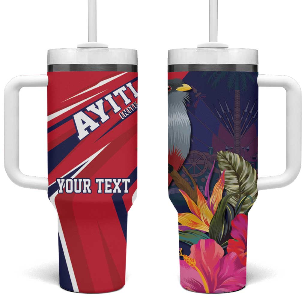 Haiti Personalized Tumbler With Handle Hispaniolan Trogon Tropical Vibes LT7