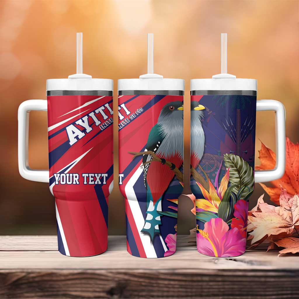 Haiti Personalized Tumbler With Handle Hispaniolan Trogon Tropical Vibes LT7