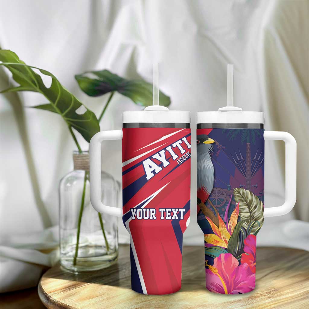 Haiti Personalized Tumbler With Handle Hispaniolan Trogon Tropical Vibes LT7