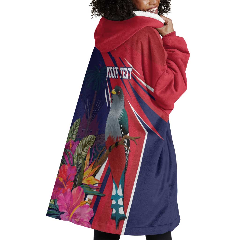 Haiti Personalized Wearable Blanket Hoodie Hispaniolan Trogon Tropical Vibes LT7