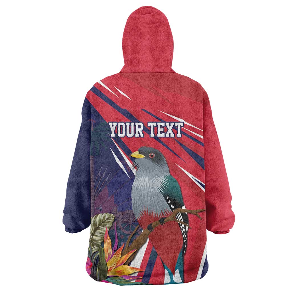 Haiti Personalized Wearable Blanket Hoodie Hispaniolan Trogon Tropical Vibes LT7