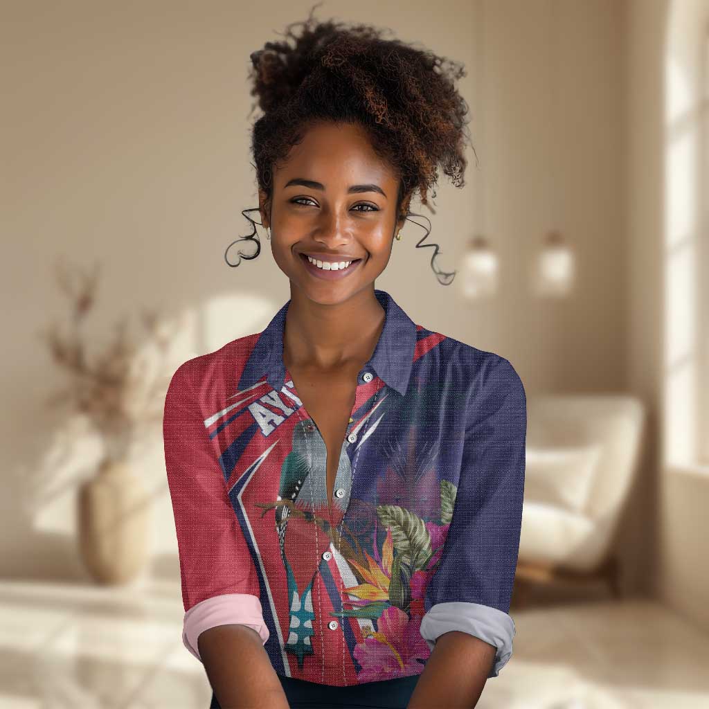 Haiti Personalized Women Casual Shirt Hispaniolan Trogon Tropical Vibes LT7