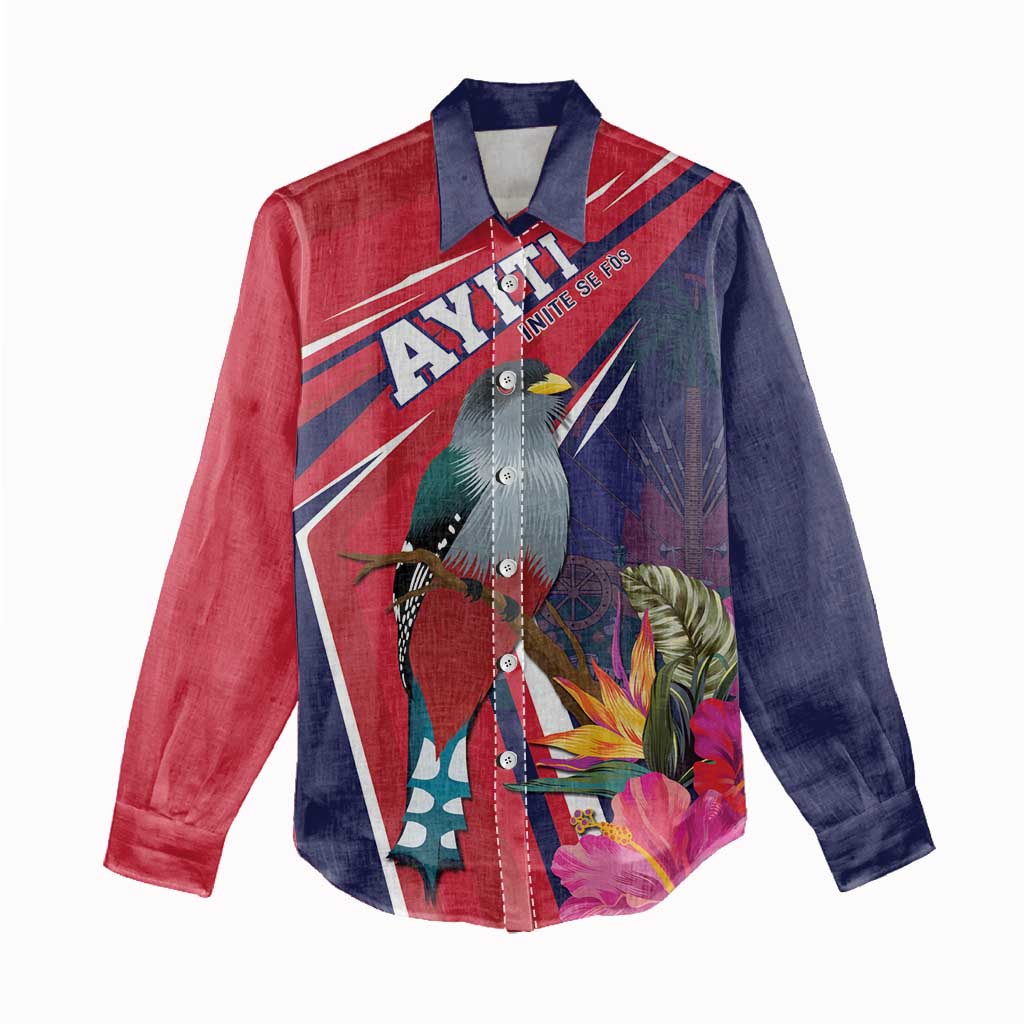 Haiti Personalized Women Casual Shirt Hispaniolan Trogon Tropical Vibes LT7