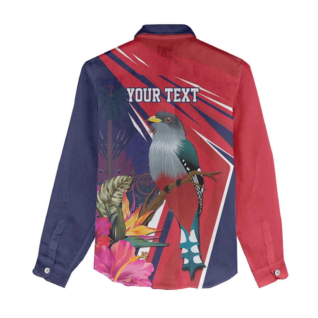 Haiti Personalized Women Casual Shirt Hispaniolan Trogon Tropical Vibes LT7