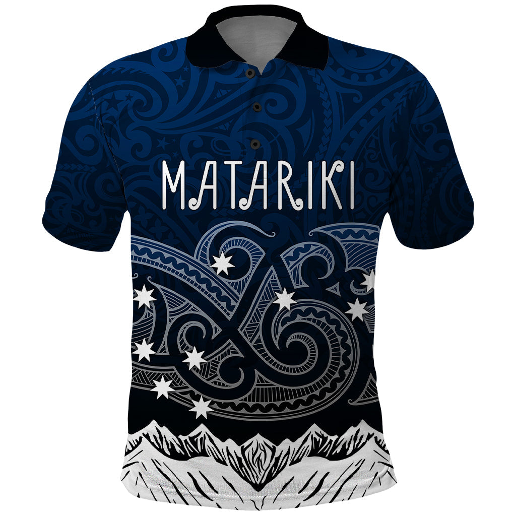 Peronsalised New Zealand Polo Shirt Matariki Maori Patterns - Gradient LT7