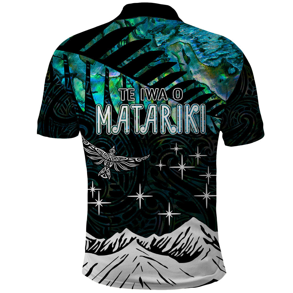 Personalised Maori New Year Polo Shirt Matariki Mix Paua Shell LT7