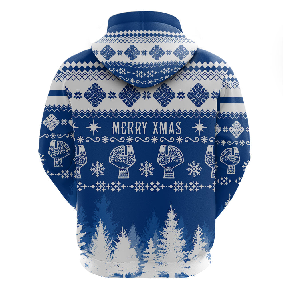 Finland Christmas Hannunvaakuna Tattoo Hoodie Hyvaa Joulua - Flag Color LT7