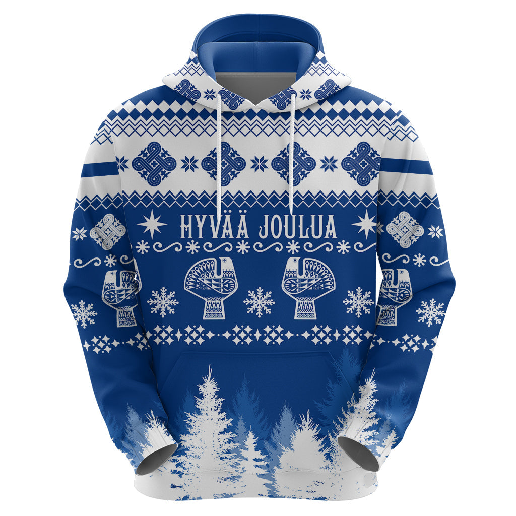 Finland Christmas Hannunvaakuna Tattoo Hoodie Hyvaa Joulua - Flag Color LT7
