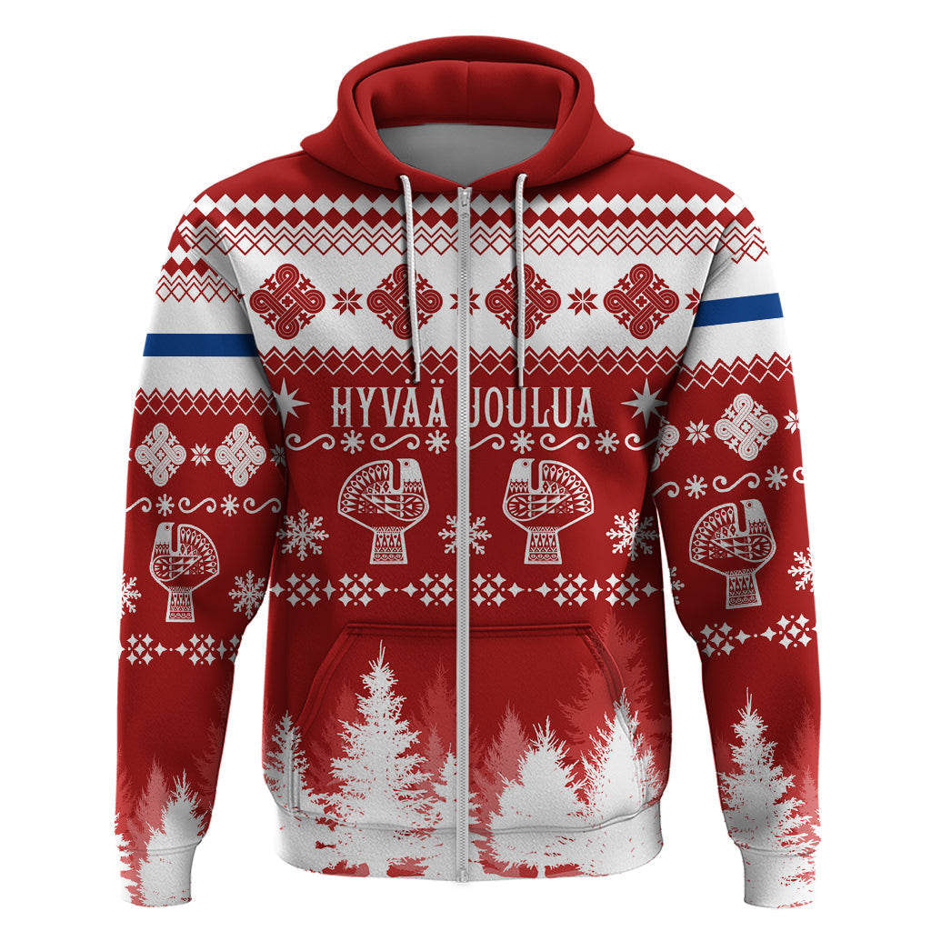 Finland Christmas Hannunvaakuna Tattoo Hoodie Hyvaa Joulua - Red LT7