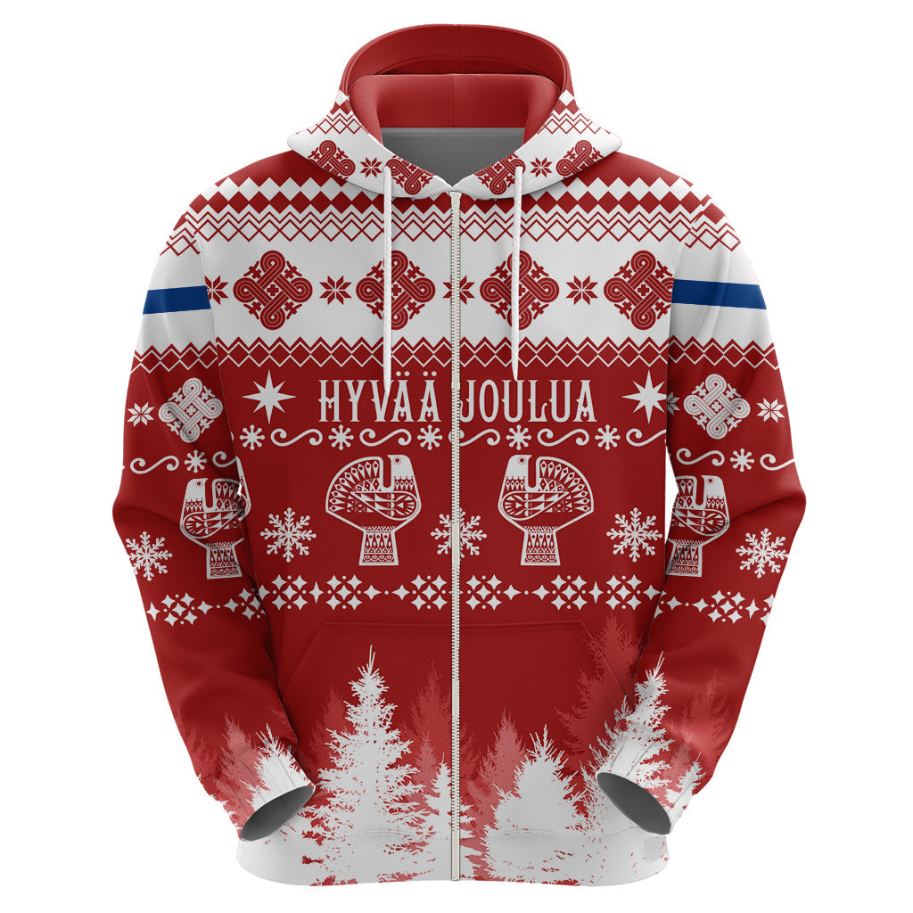 Finland Christmas Hannunvaakuna Tattoo Hoodie Hyvaa Joulua - Red LT7
