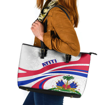 Haiti Independence Anniversary Leather Tote Bag Ayiti Basic Style LT7