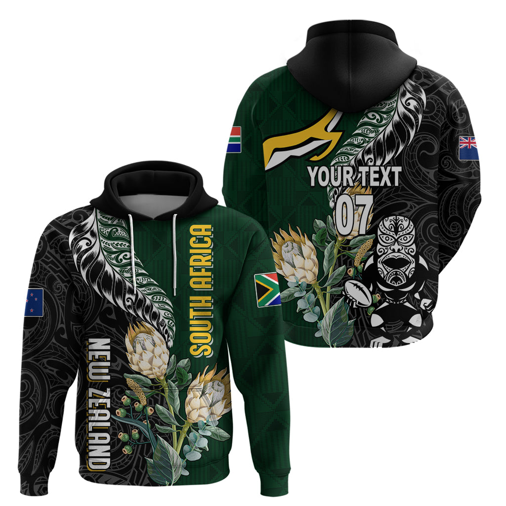 Custom South Africa Mix New Zealand Rugby 2023 Hoodie World Cup Greatest Rivalry LT7