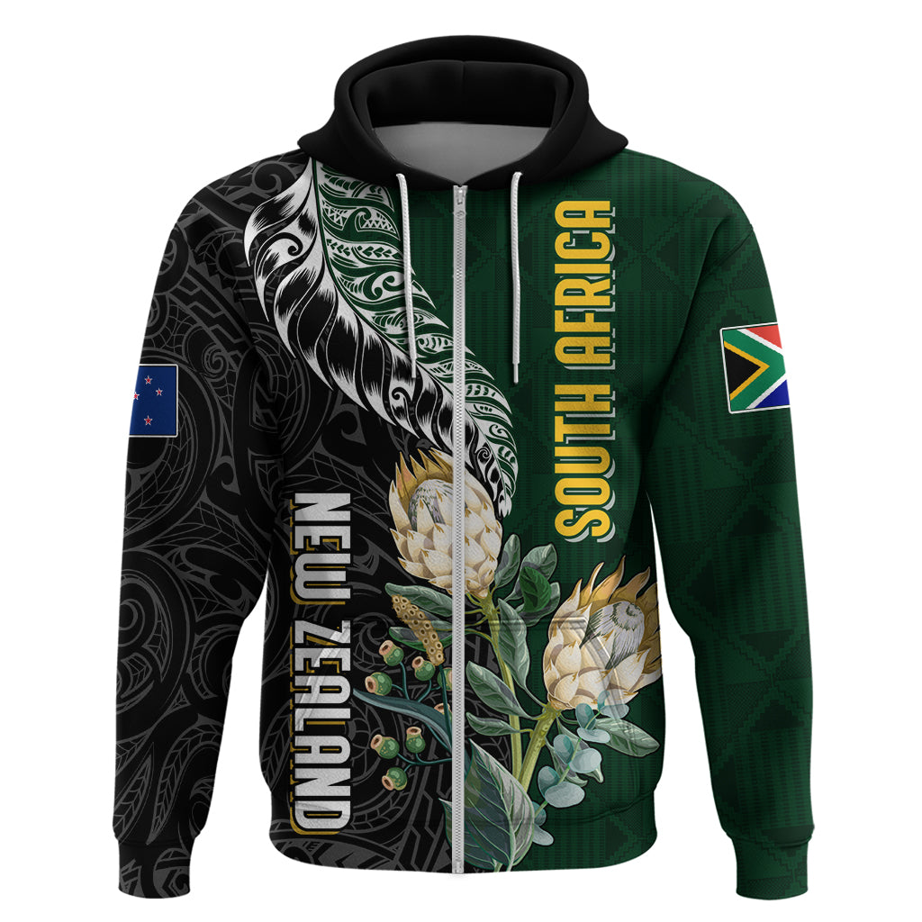 Custom South Africa Mix New Zealand Rugby 2023 Hoodie World Cup Greatest Rivalry LT7