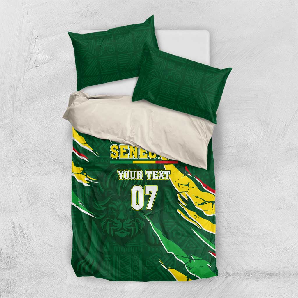 Custom Senegal Football Bedding Set Nations Cup 2024 Tranga Lions LT7