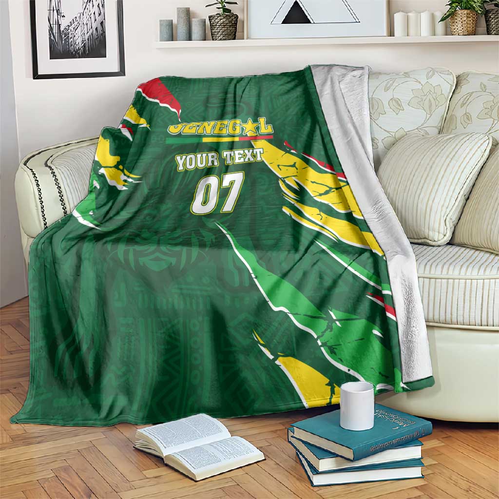 Custom Senegal Football Blanket Nations Cup 2024 Tranga Lions LT7
