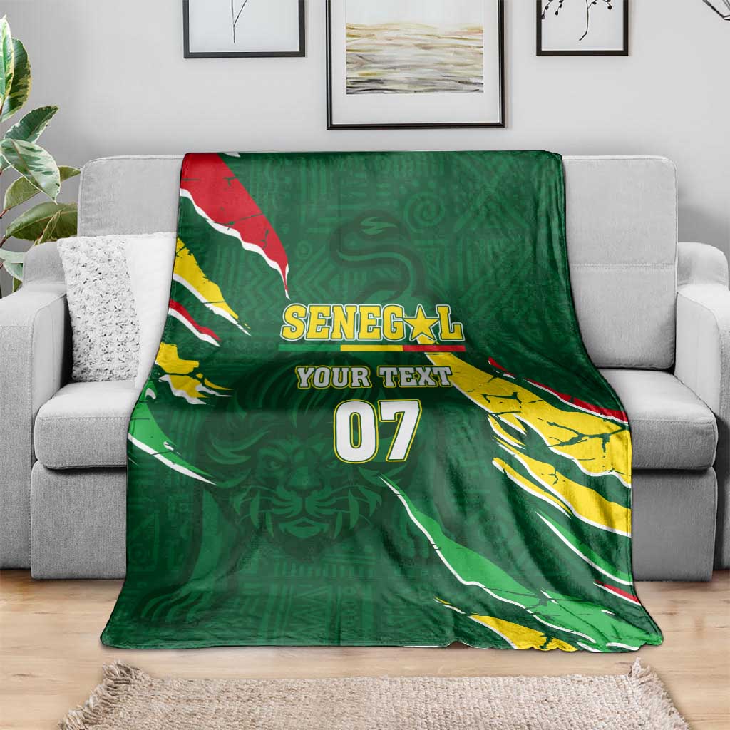 Custom Senegal Football Blanket Nations Cup 2024 Tranga Lions LT7