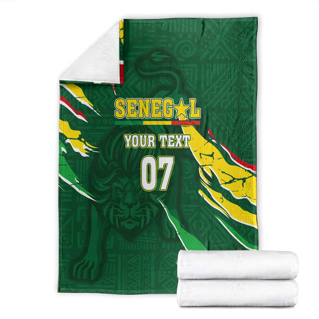 Custom Senegal Football Blanket Nations Cup 2024 Tranga Lions LT7