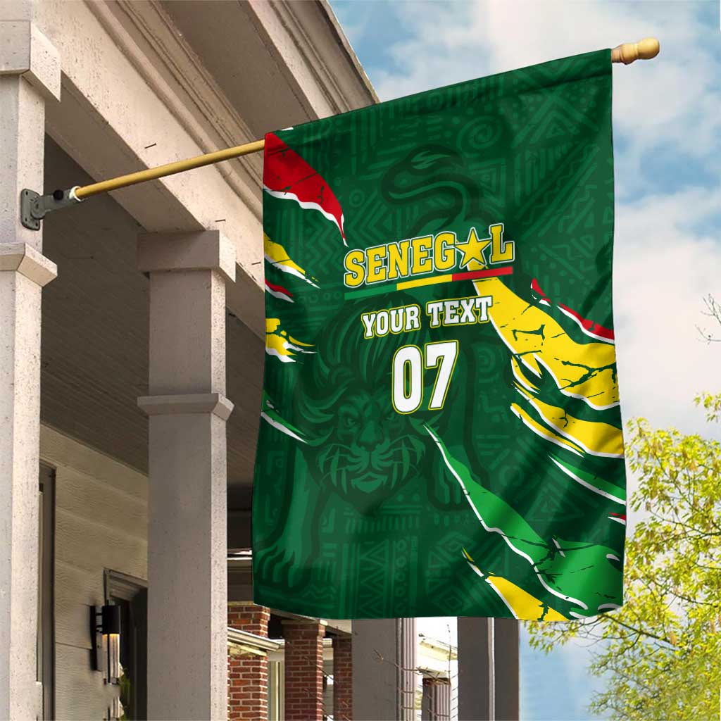 Custom Senegal Football Garden Flag Nations Cup 2024 Tranga Lions LT7