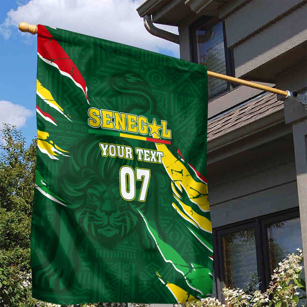 Custom Senegal Football Garden Flag Nations Cup 2024 Tranga Lions LT7