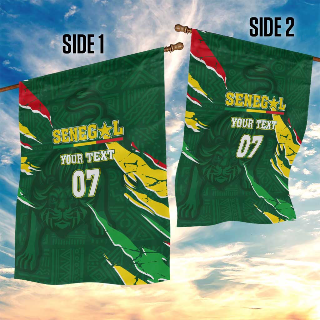 Custom Senegal Football Garden Flag Nations Cup 2024 Tranga Lions LT7