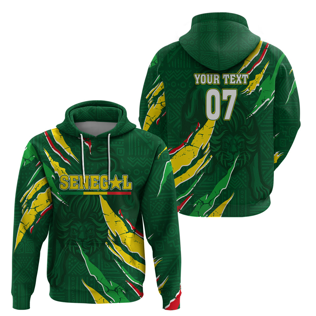 Custom Senegal Football Hoodie Nations Cup 2024 Tranga Lions LT7