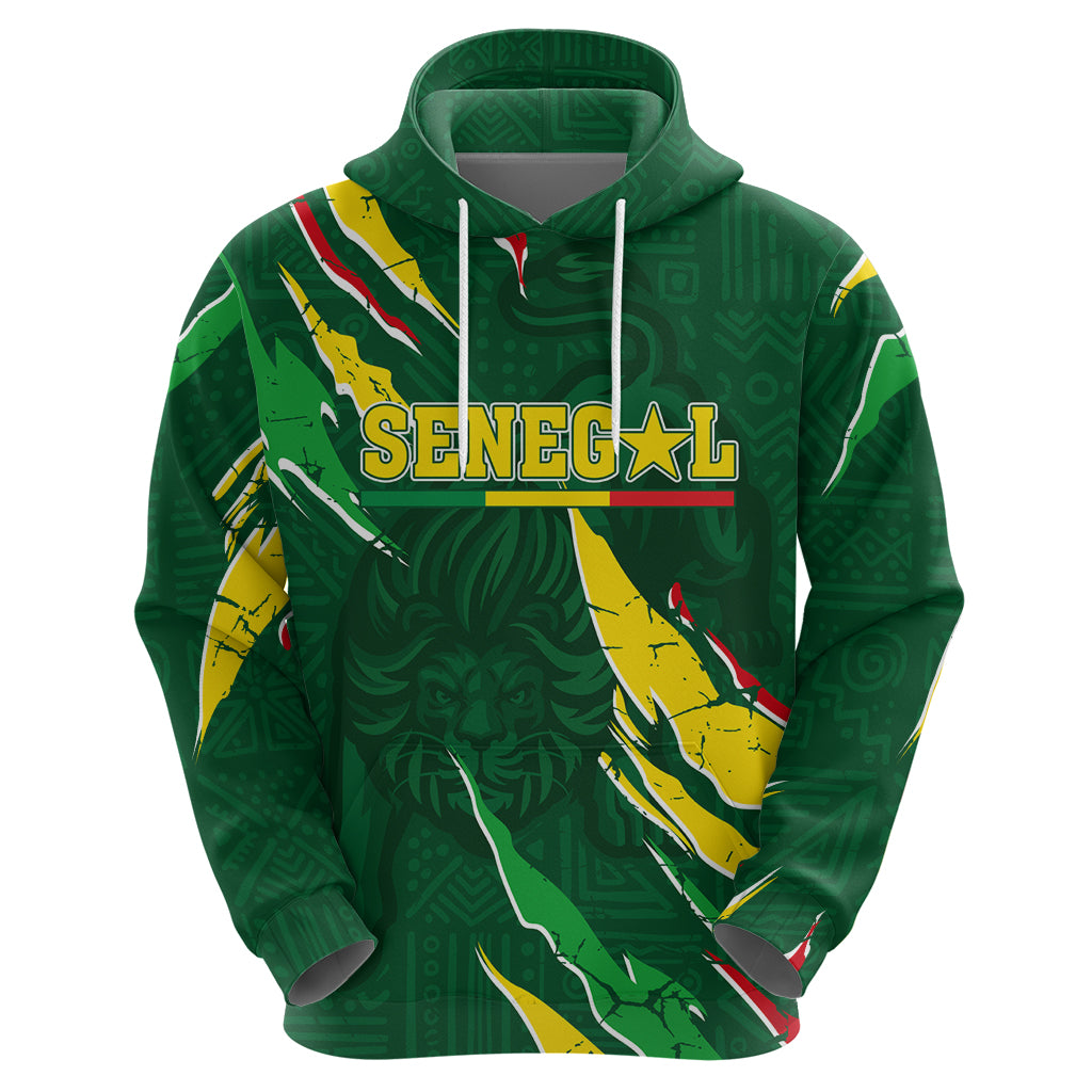 Custom Senegal Football Hoodie Nations Cup 2024 Tranga Lions LT7