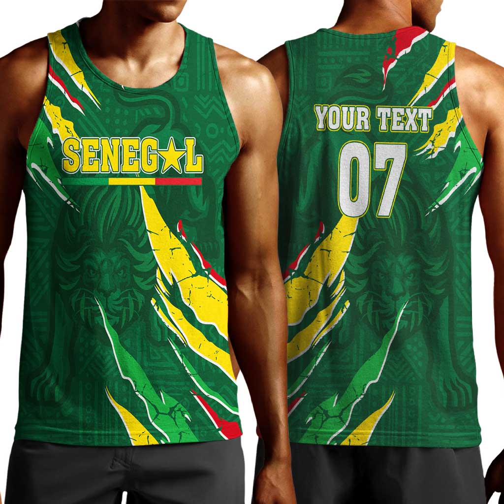 Custom Senegal Football Men Tank Top Nations Cup 2024 Tranga Lions LT7