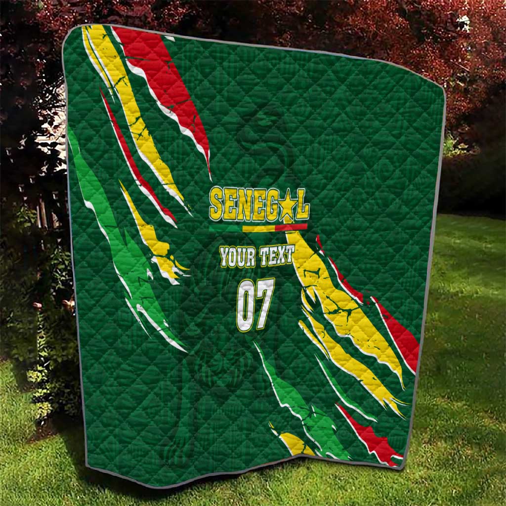 Custom Senegal Football Quilt Nations Cup 2024 Tranga Lions LT7