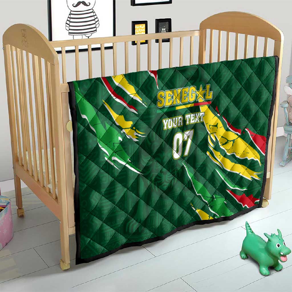 Custom Senegal Football Quilt Nations Cup 2024 Tranga Lions LT7