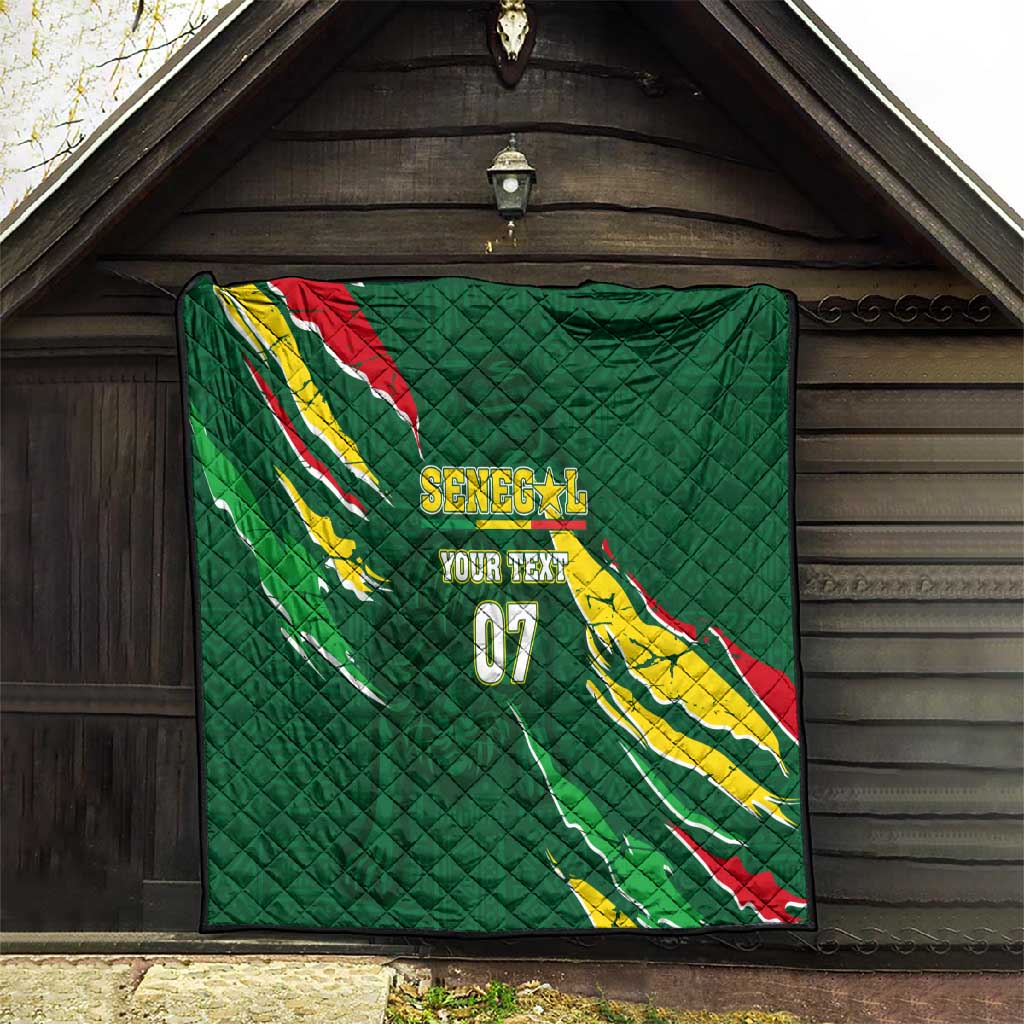 Custom Senegal Football Quilt Nations Cup 2024 Tranga Lions LT7