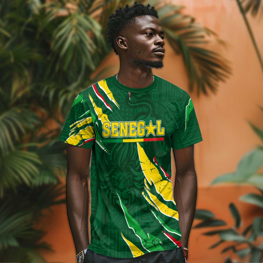 Custom Senegal Football T shirt Nations Cup 2024 Tranga Lions LT7