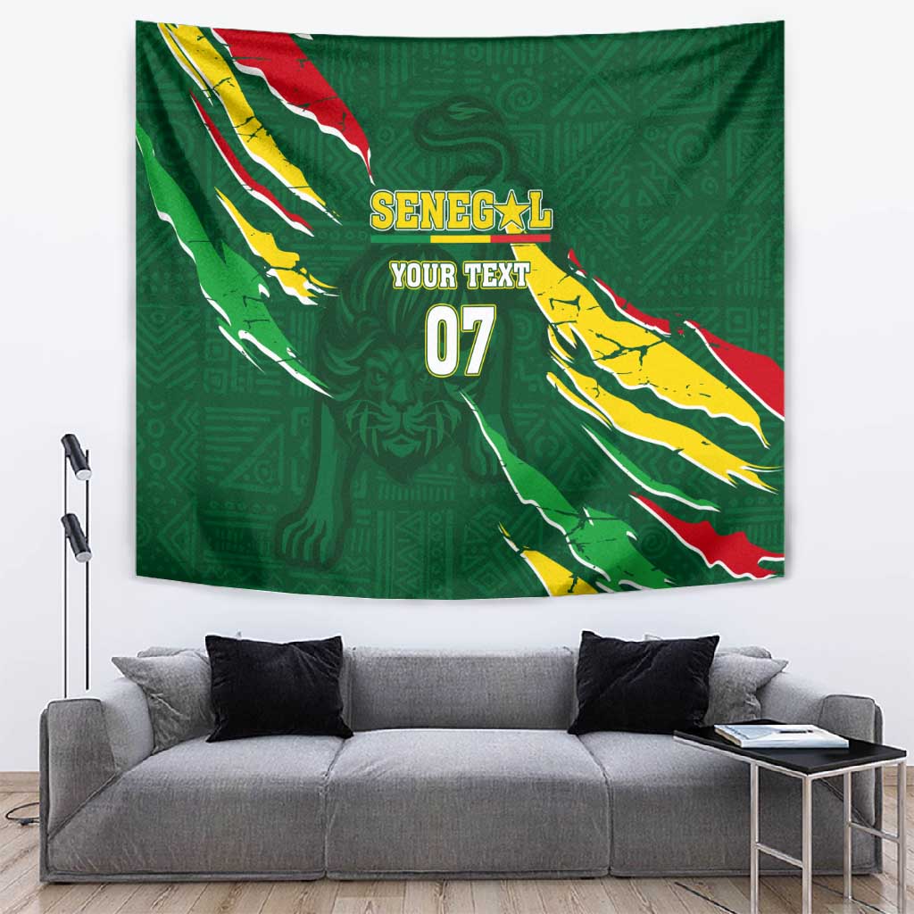 Custom Senegal Football Tapestry Nations Cup 2024 Tranga Lions LT7