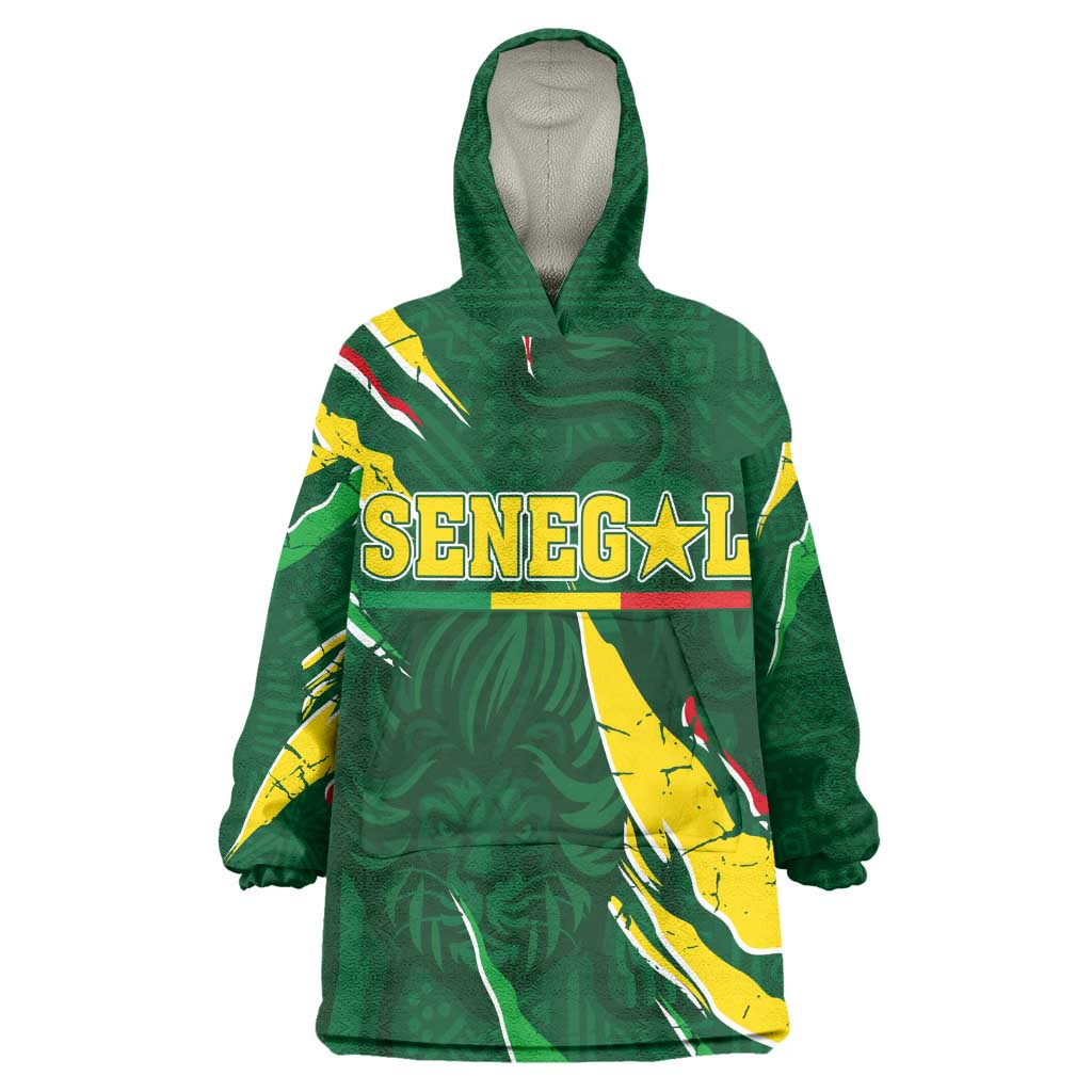 Custom Senegal Football Wearable Blanket Hoodie Nations Cup 2024 Tranga Lions LT7