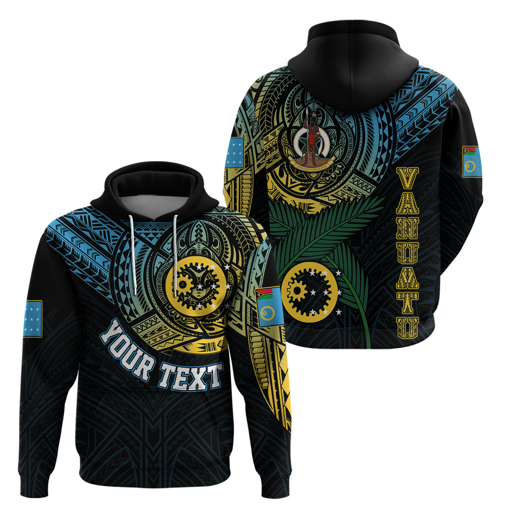 Custom Vanuatu Hoodie Turtle Chest Tattoo Flag Color - Sanma LT7