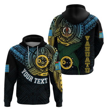 Custom Vanuatu Hoodie Turtle Chest Tattoo Flag Color - Sanma LT7