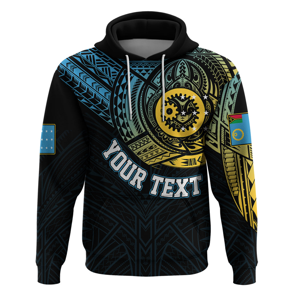 Custom Vanuatu Hoodie Turtle Chest Tattoo Flag Color - Sanma LT7