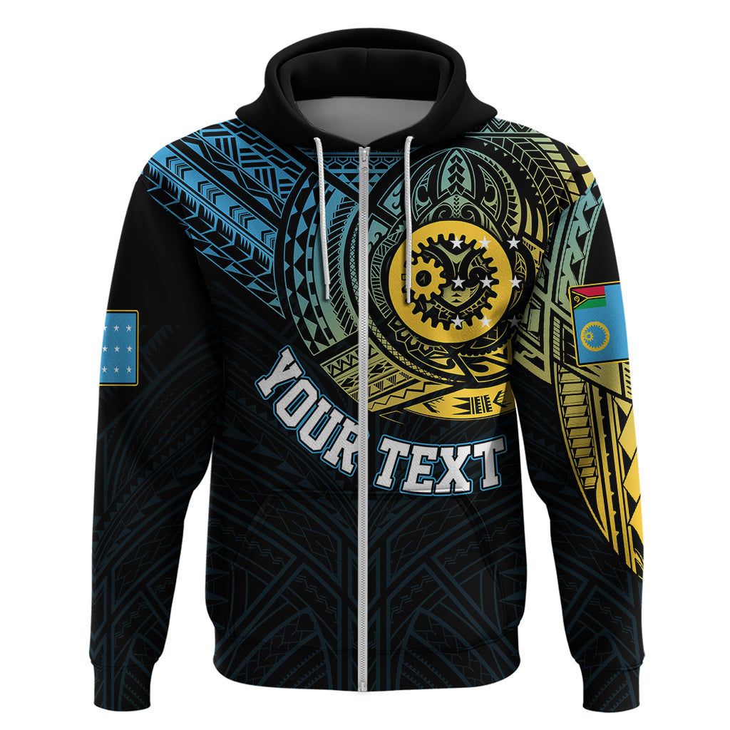 Custom Vanuatu Hoodie Turtle Chest Tattoo Flag Color - Sanma LT7