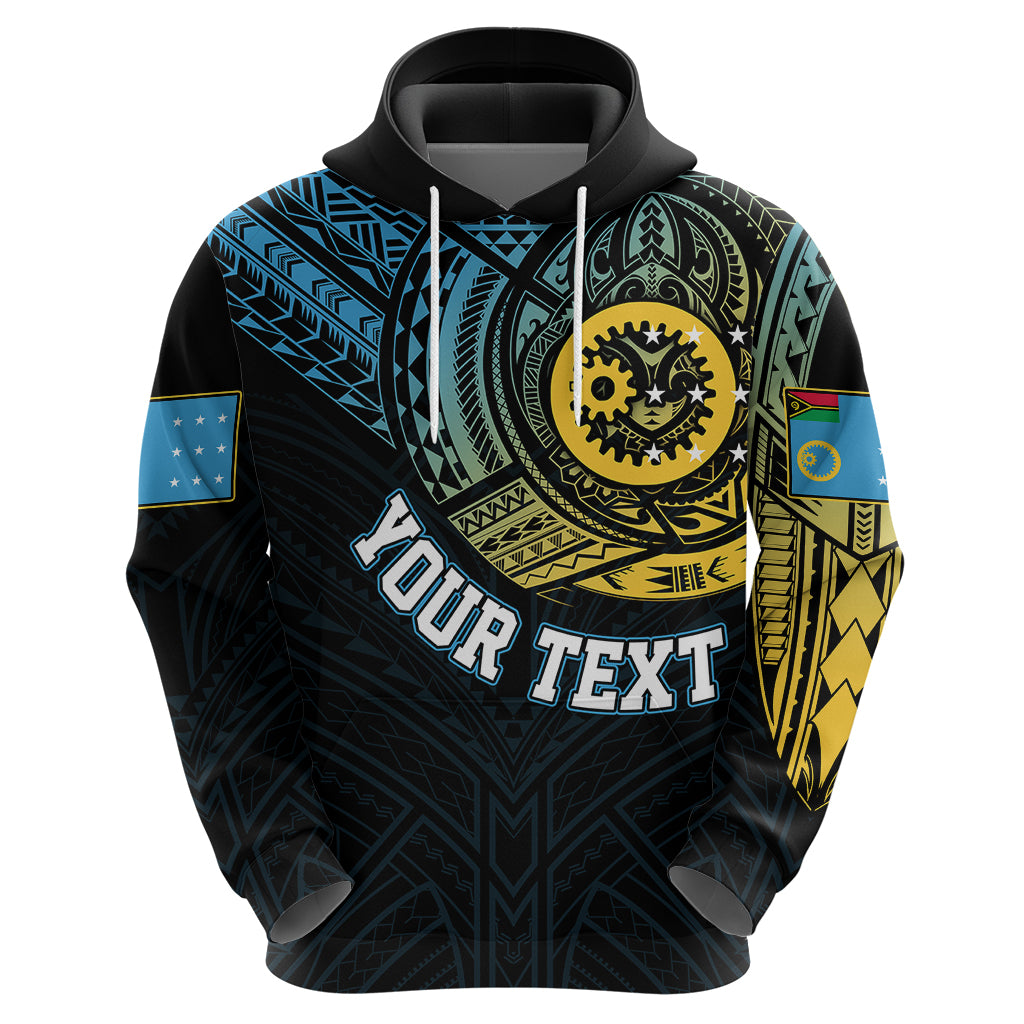 Custom Vanuatu Hoodie Turtle Chest Tattoo Flag Color - Sanma LT7