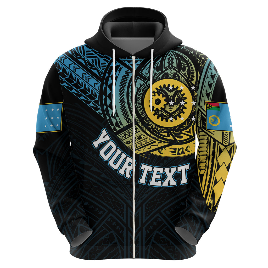 Custom Vanuatu Hoodie Turtle Chest Tattoo Flag Color - Sanma LT7