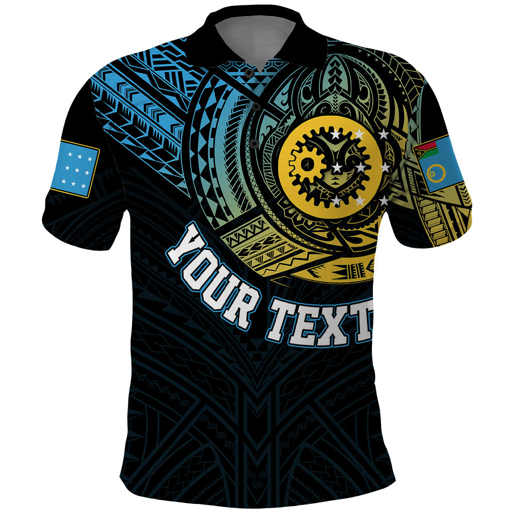 Custom Vanuatu Polo Shirt Turtle Chest Tattoo Flag Color Sanma LT7