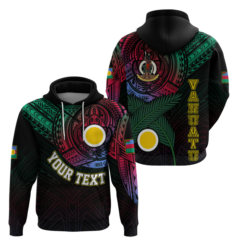 Custom Vanuatu Hoodie Turtle Chest Tattoo Flag Color - Shefa LT7