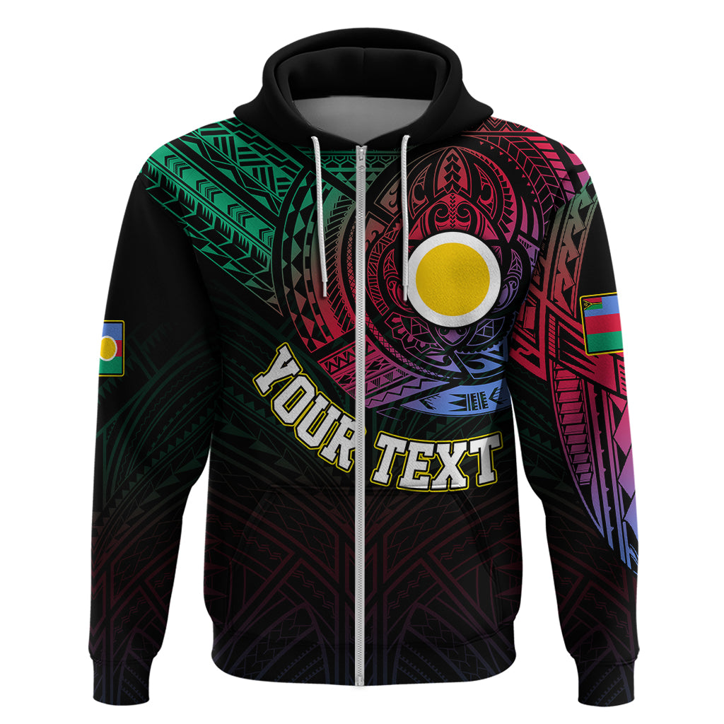 Custom Vanuatu Hoodie Turtle Chest Tattoo Flag Color - Shefa LT7